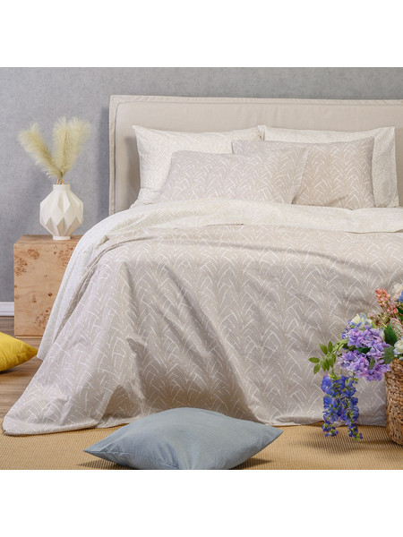 Melinen Σετ Σεντόνια Μονά Βαμβακερά 170x270 Ultra Line Coral Light Grey