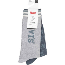 Levi's Ανδρικές Κάλτσες Ψηλές με Σχέδια Γκρι Ανθρακί 2Pack 37157-1091
