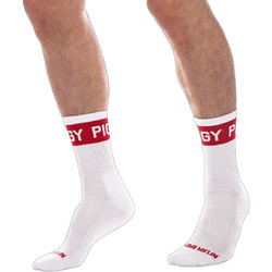 Barcode Berlin Piggy Fetish Ανδρικές Κάλτσες Ψηλές με Σχέδια Λευκές