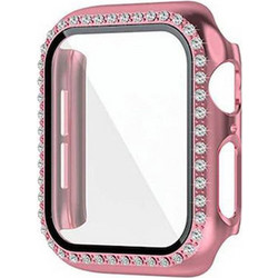 Leewello LW-408 Πλαστική Θήκη με Προστασία Οθόνης για Apple Watch 4 / 5 / 6 / SE 44mm Ροζ