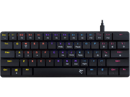White Shark Nagamaki Μηχανικό Gaming Πληκτρολόγιο 60% με Custom Brown Διακόπτες RGB Black