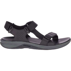 Merrell Tideriser Luna Δερμάτινα Ανδρικά Πέδιλα Μαύρα J033183