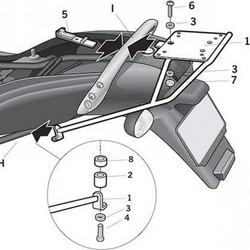 Shad Top Master Σχάρα Μηχανής για BMW K1200 RS / GT '03-'04