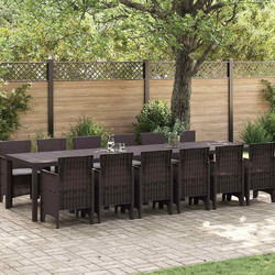 vidaXL Σετ Τραπεζαρία Κήπου Rattan 13τμχ Καφέ 3378779