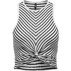 Only Γυναικείο Καλοκαιρινό Crop Top Λευκό Μαύρο 15319507