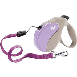 Ferplast Amigo Cord Πτυσσόμενο Λουρί Σκύλου έως 25kg 5m Γκρι Λιλά