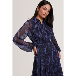 Ted Baker Oskana Midi Βραδινό Φόρεμα Σεμιζιέ Navy Μπλε 284826-NAVY