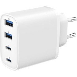 Gembird 2A2C-PD40-01 Φορτιστής χωρίς Καλώδιο με 2 Θύρες USB-A & 2 Θύρες USB-C 40W Power Delivery