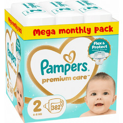 Pampers Premium Care Monthly Pack Πάνες No2 4-8kg 382τμχ