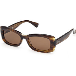 Max Mara MM0197 61N Γυναικεία Γυαλιά Ηλίου Ορθογώνια Κοκάλινα Ταρταρούγα με Καφέ Φακό