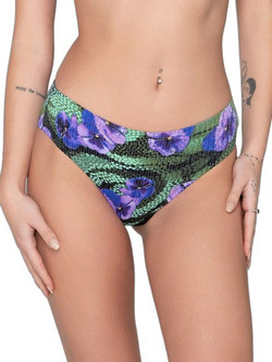 Luna Blossom Bikini Slip Floral Πράσινο Μωβ 94726