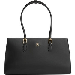 Tommy Hilfiger Γυναικεία Τσάντα Χειρός από Δερματίνη Μαύρη AW0AW18750-BDS