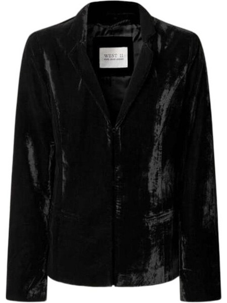 Pepe Jeans Remi Γυναικείο Σακάκι Μακρύ Βελούδινο Μαύρο PL4024406