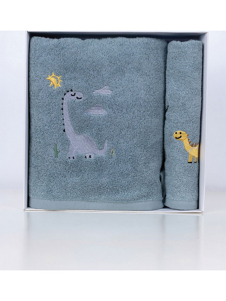 Sunshine Home Fluffy Dino Σετ Βρεφικές Πετσέτες 2τμχ 111-176-6
