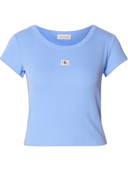 Calvin Klein Γυναικείο Καλοκαιρινό Crop Top Ριπ Γαλάζιο LV047C200G-C32