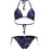 Arena Water Print Αθλητικό Bikini Set Τριγωνάκι Μαύρο Μωβ 007085-905