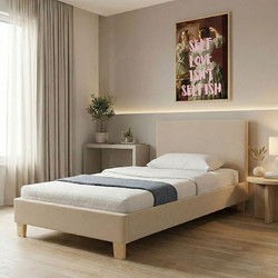 Pakoworld Nevil Κρεβάτι Μονό Υφασμάτινο με Τάβλες 90x190cm 006-000067