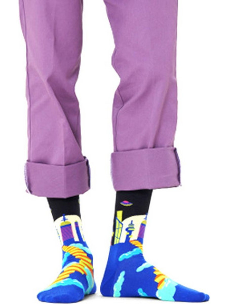 Happy Socks City X Ανδρικές Κάλτσες Ψηλές με Σχέδια Πολύχρωμες CIX01-9300