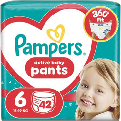Pampers Active Baby Pants Πάνες Βρακάκι No6 14-19kg 42τμχ