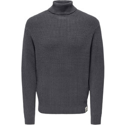 Only & Sons Ανδρική Πλεκτή Μπλούζα Ζιβάγκο Ανθρακί 22030312