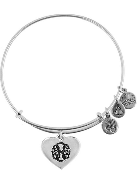 Alex and Ani Γυναικείο Βραχιόλι Βέργα με Καρδιά Ασημί A15EB02SS