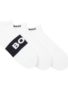 Hugo Boss Βαμβακερές Ανδρικές Κάλτσες Κοντές με Σχέδια Λευκές 3Pack 50543482-100