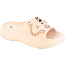 B-Soft Γυναικείες Παντόφλες Καλοκαιρινές Flatforms Μπεζ 282-32025