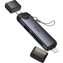Hoco HB56B 3-IN-1 Card Reader OTG Lightning & USB-C 2.0 για SD / microSD