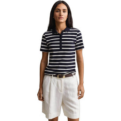 Gant Γυναικεία Μπλούζα Polo Κοντομάνικη Navy Μπλε Λευκή 3GW4201476
