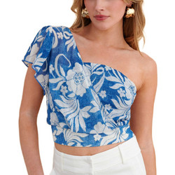 Attrattivo Γυναικείο Καλοκαιρινό Crop Top Μπλε 9923170