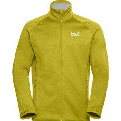 Jack Wolfskin Ανδρική Ζακέτα Φούτερ με Φερμουάρ Κίτρινη A65274-M0053