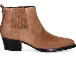 Guess Wynie Γυναικεία Μποτάκια Cowgirl Suede Ταμπά με Χοντρό Χαμηλό Τακούνι FLTWYISUE10