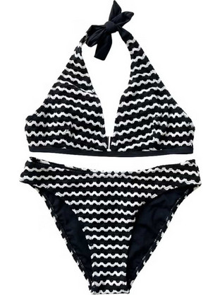 Losan Bikini Set Τριγωνάκι Μαύρο Λευκό LWMAP0601-26003