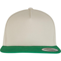 Flexfit Classic 5 Panel Ανδρικό Καπέλο Jockey Snapback Υφασμάτινο Μπεζ Πράσινο 6007-16536