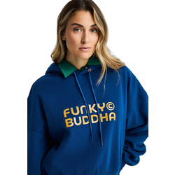 Funky Buddha Γυναικείο Φούτερ με Κουκούλα Μπλε FBL014-117-06