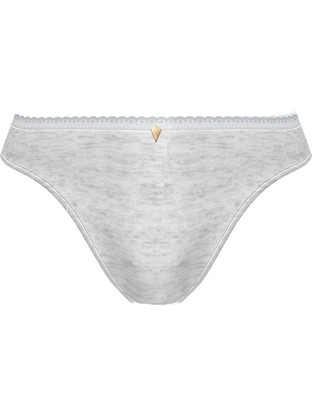 Sans Complexe Βαμβακερό Γυναικείο Slip με Δαντέλα Γκρι 60PAP02