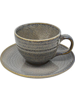 Ankor Σετ Φλιτζάνια Espresso Cappuccino Latte Lungo Ελληνικού Καφέ & Τσαγιού Κεραμικά Γκρι 160ml 6τμχ 847792