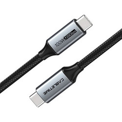 Cabletime CT-C160-PU31-CMCM2 Braided USB-C to USB-C 100W 1.5m Black