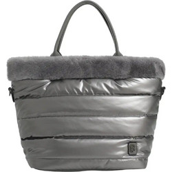 Bag to Bag Γυναικεία Τσάντα Χειρός Υφασμάτινη Γκρι F2618-2