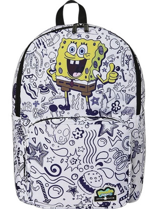 Space Junk Spongebob All Over Doodles Σχολική Τσάντα Πλάτης Γυμνασίου - Λυκείου Λευκή SJS214