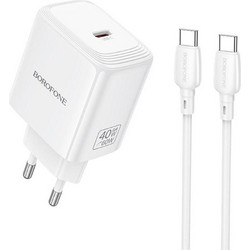 Borofone BN33 Φορτιστής με Καλώδιο USB-C με Θύρα USB-C 40W Quick Charge 3.0 & Power Delivery