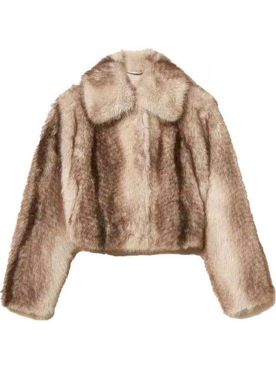 TWINSET Γυναικεία Γούνα Κοντή Μπεζ 262TP2240