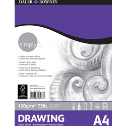 Daler-Rowney Simply Μπλοκ Σχεδίου A4 120gr/m² 50 Φύλλα