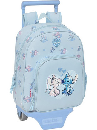 Safta Stitch Σχολική Τσάντα Τρόλεϊ Νηπιαγωγείου Γαλάζια 612602006