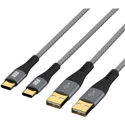 EFB Elektronik Braided USB-A to USB-C 60W 1m Grey USB-AC-00006