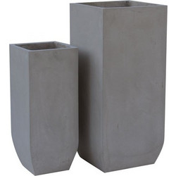 Woodwell Pot-1 Σετ Γλάστρες Εξωτερικού Χώρου Τετράγωνες Γκρι 35x35x80cm 2τμχ Ε6300,S