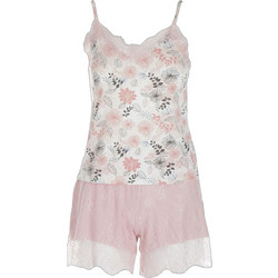 Gsecret Babydoll Καλοκαιρινό Εκρού Ροζ Y1194-38568