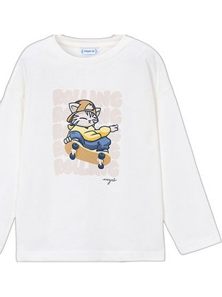 Mayoral Παιδικό T-Shirt Μακρυμάνικο Λευκό 16-04005-081