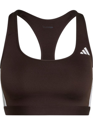 Adidas Optime Essentials Workout 3-Stripes Αθλητικό Μπουστάκι με Μέτρια Στήριξη & Αφαιρούμενη Ενίσχυση Σοκολατί KS6077