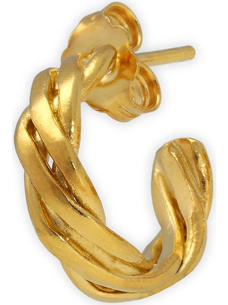 Emmanuela handcrafted for you Ανδρικά Σκουλαρίκια Κρίκοι από Ασήμι 925 Xρυσά 1333MGS